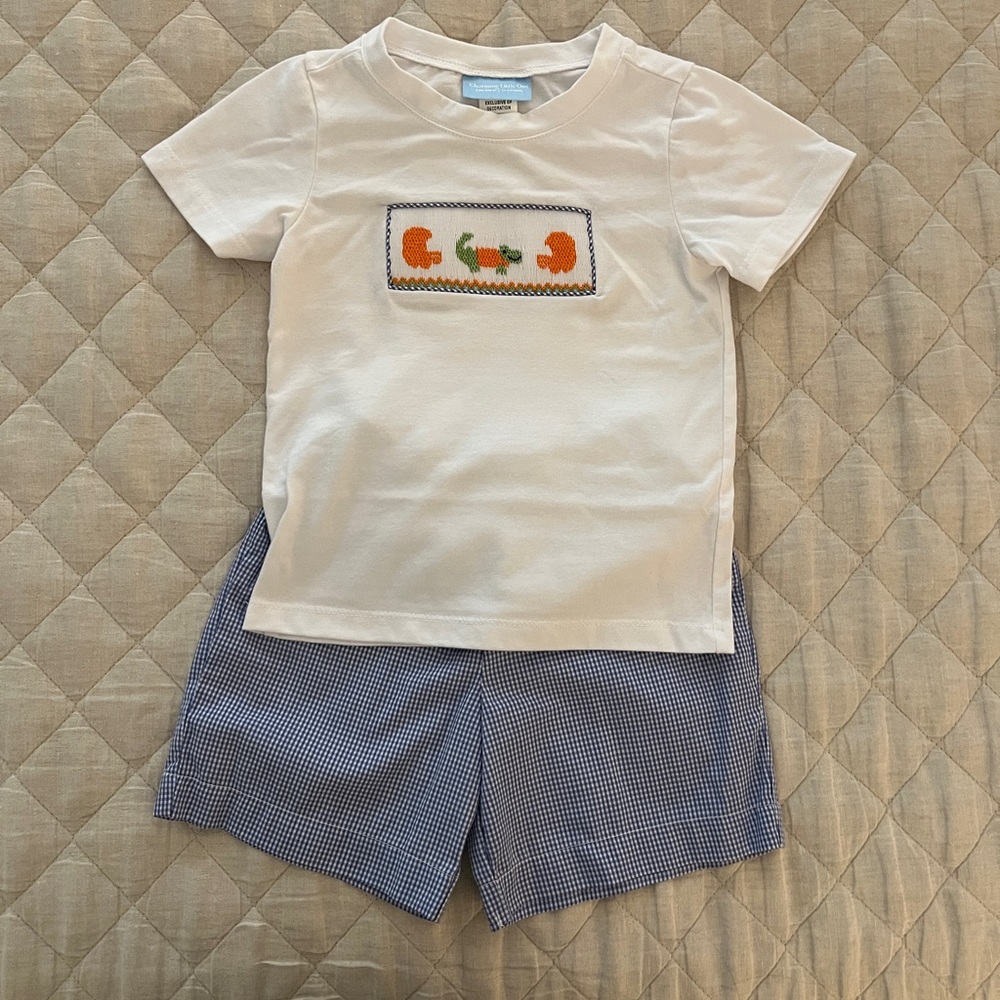 Charming Little One; smocked football set